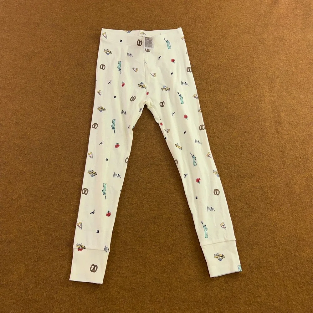 Gap Kids Size 8 Cream NYC Print Organic Cotton 2 Piece Pajama Set NWT